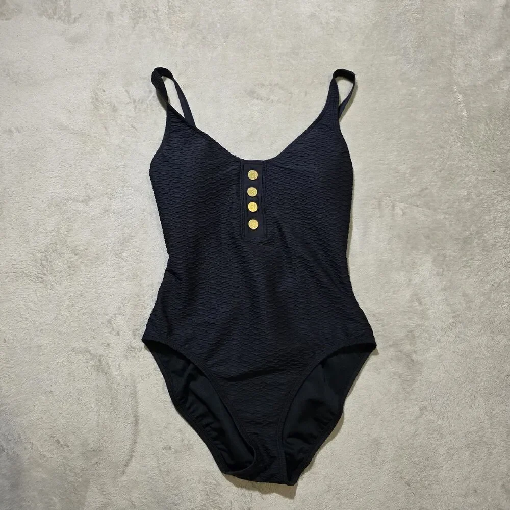 Bleu Rod  Beattle  One Piece  Bathing Suit Black Sz 4